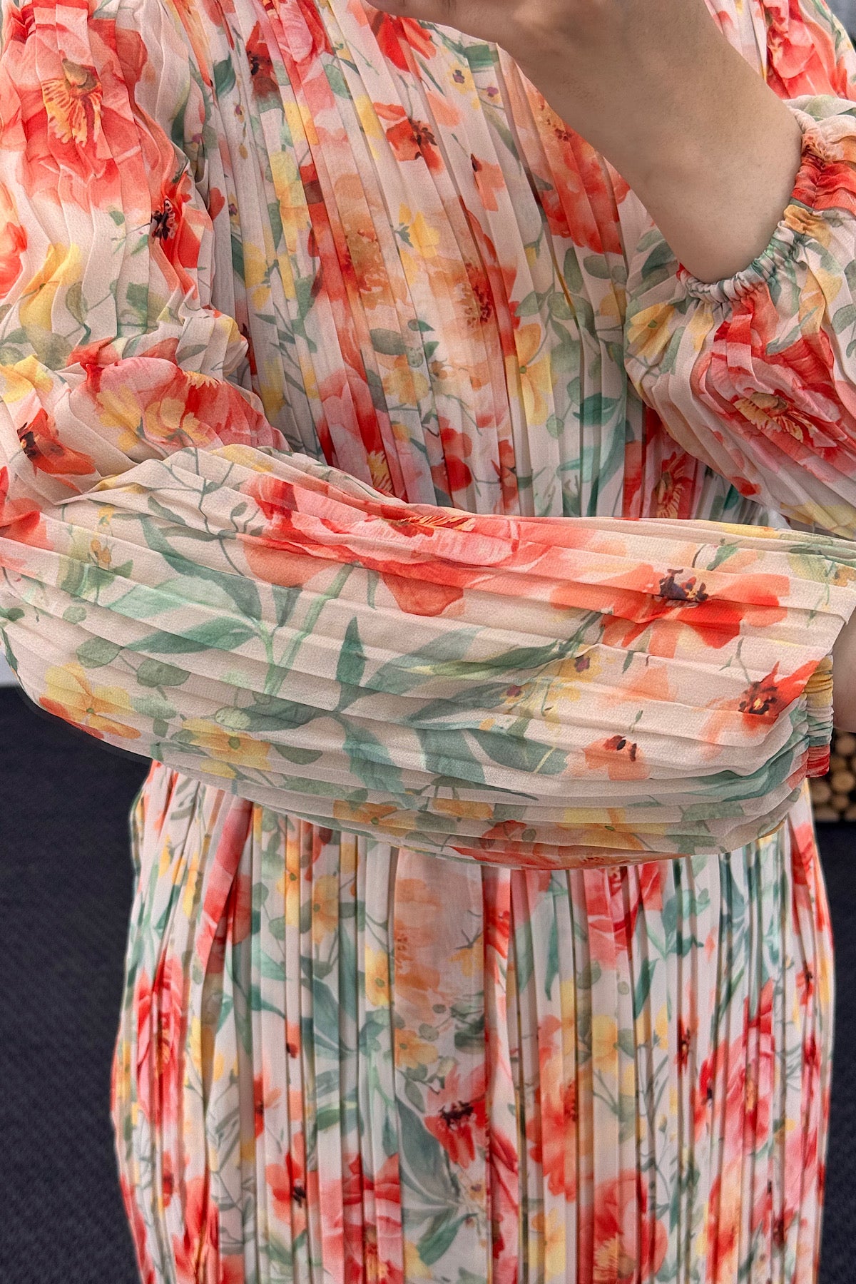 Liana Piliseli Elbise Oranj 3040-ORANJ