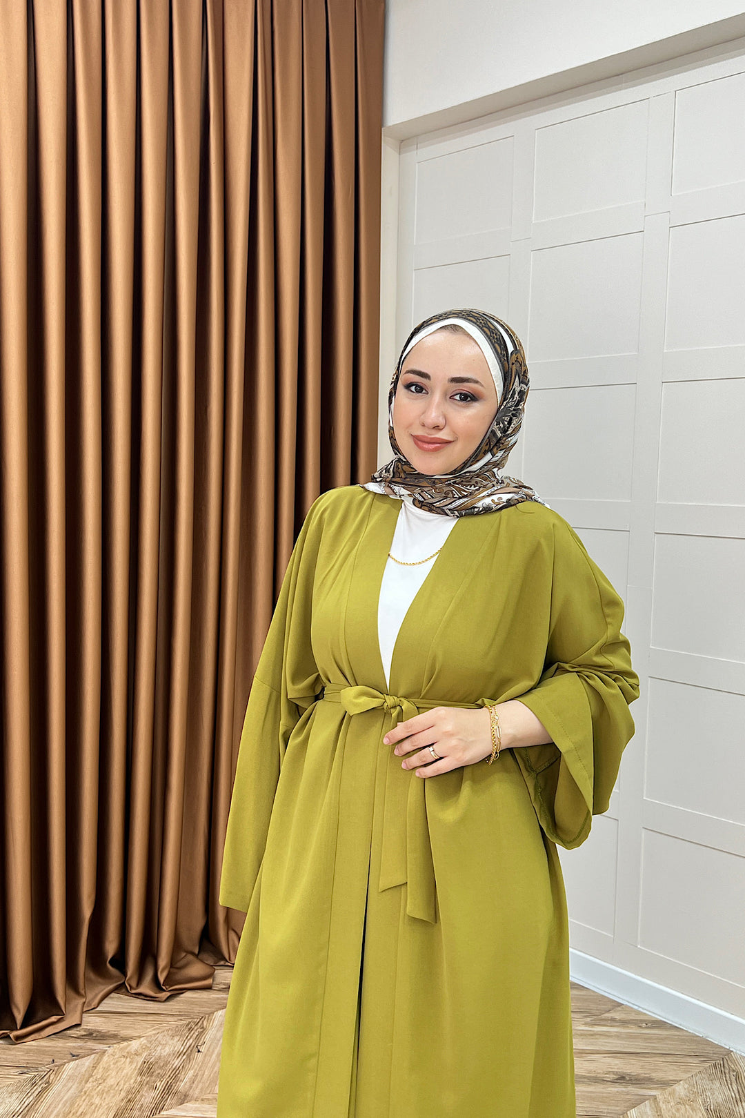 Mina İkili Kimono Takım Yağ Yeşili 8571-YAGYESILI