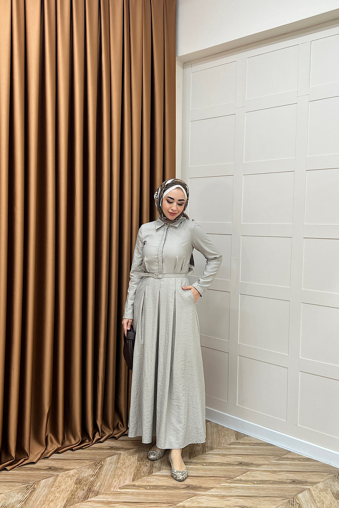 Lunia Kemerli Elbise Taş 5010-TAS