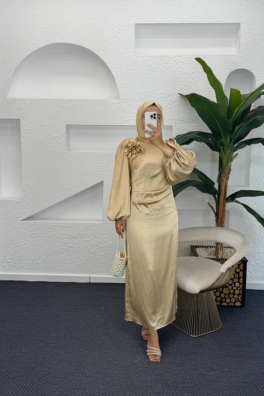 Sanna Broş Detay Abiye Gold 4985-GOLD