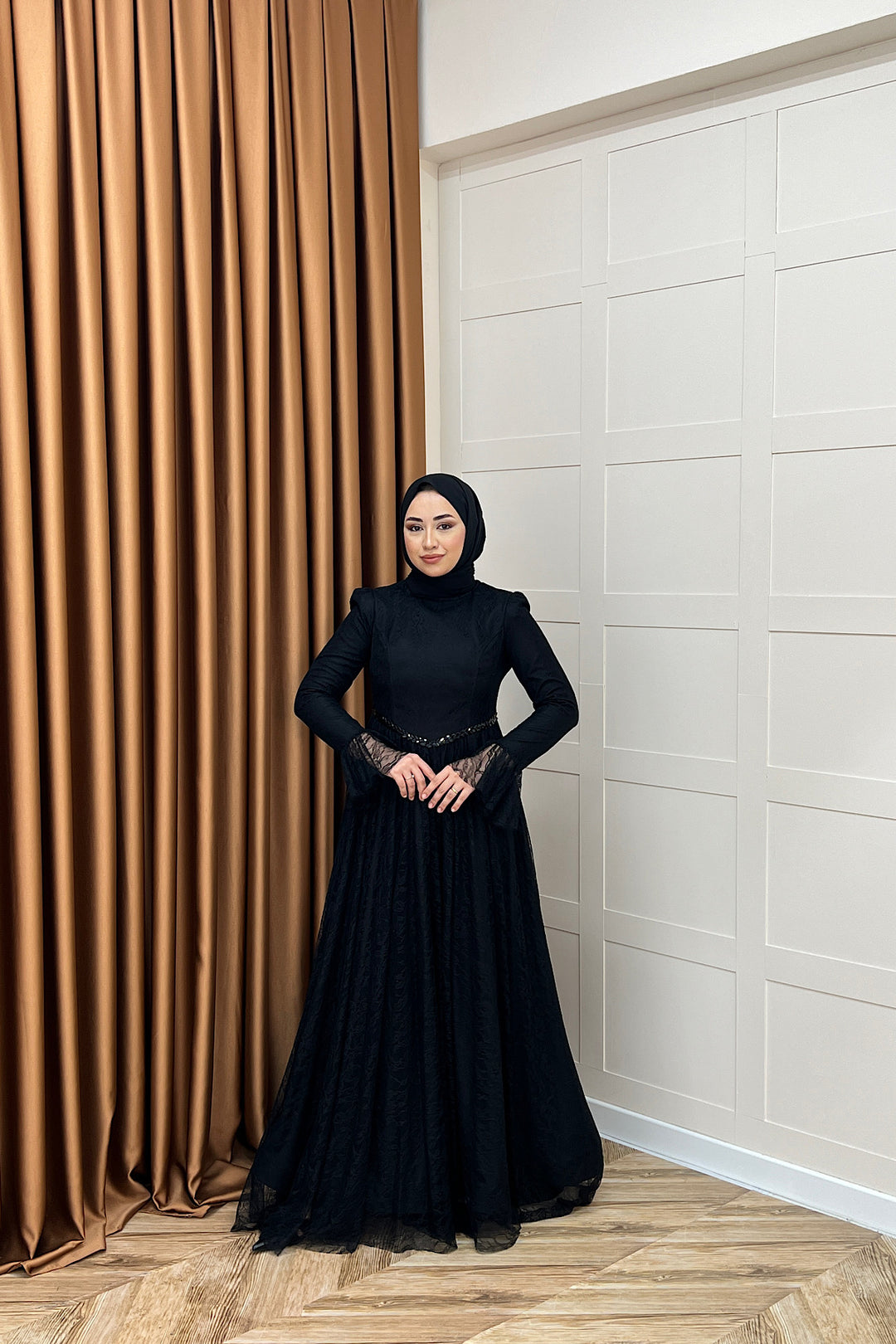 Elena Dantel Abiye Siyah 03101-SIYAH