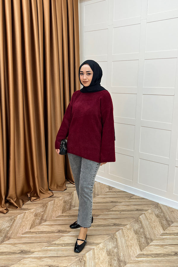 Leyal Triko Kazak Bordo 25440-BORDO