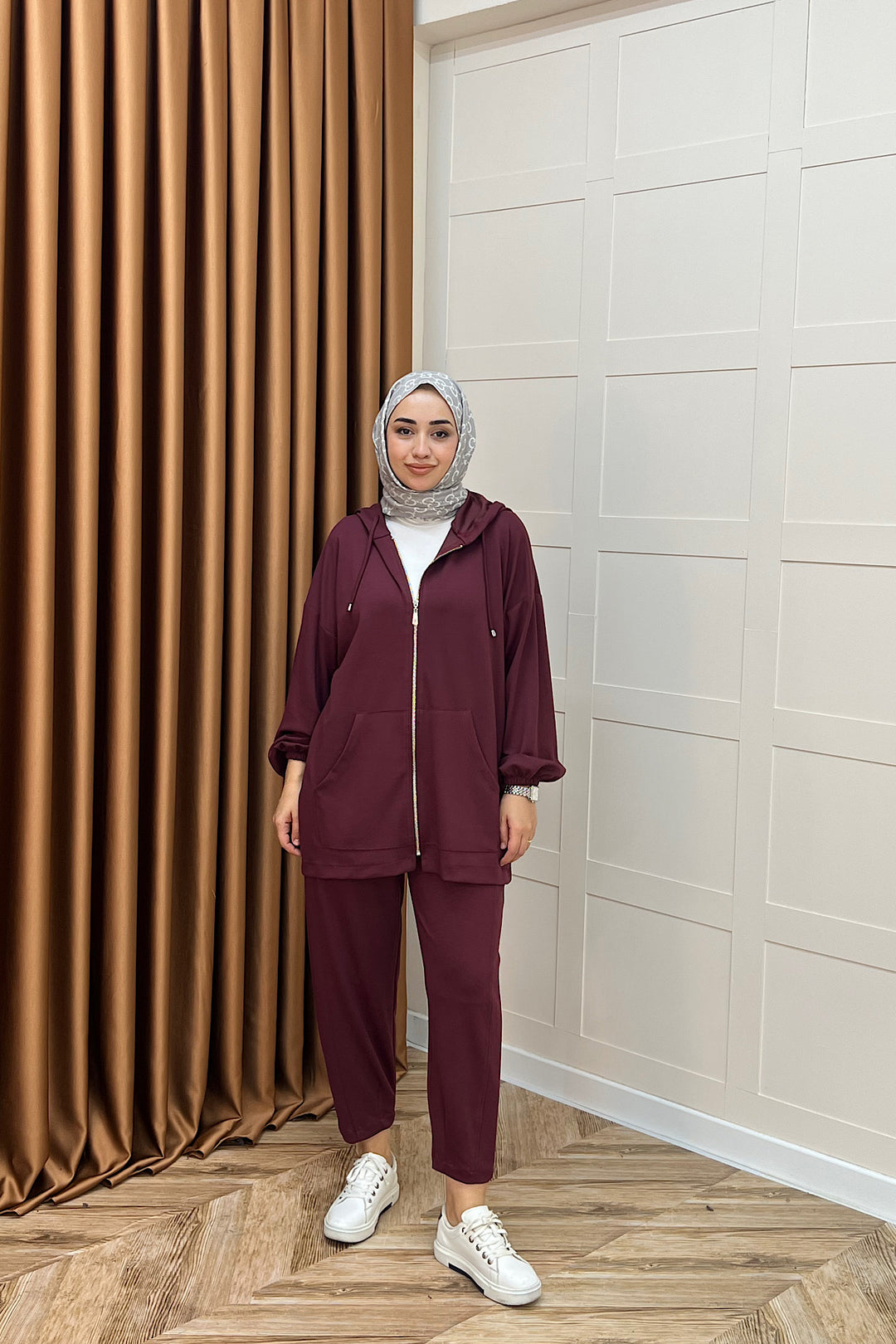 Kanguru Cepli Fermuarlı Takım Bordo 2014-BORDO