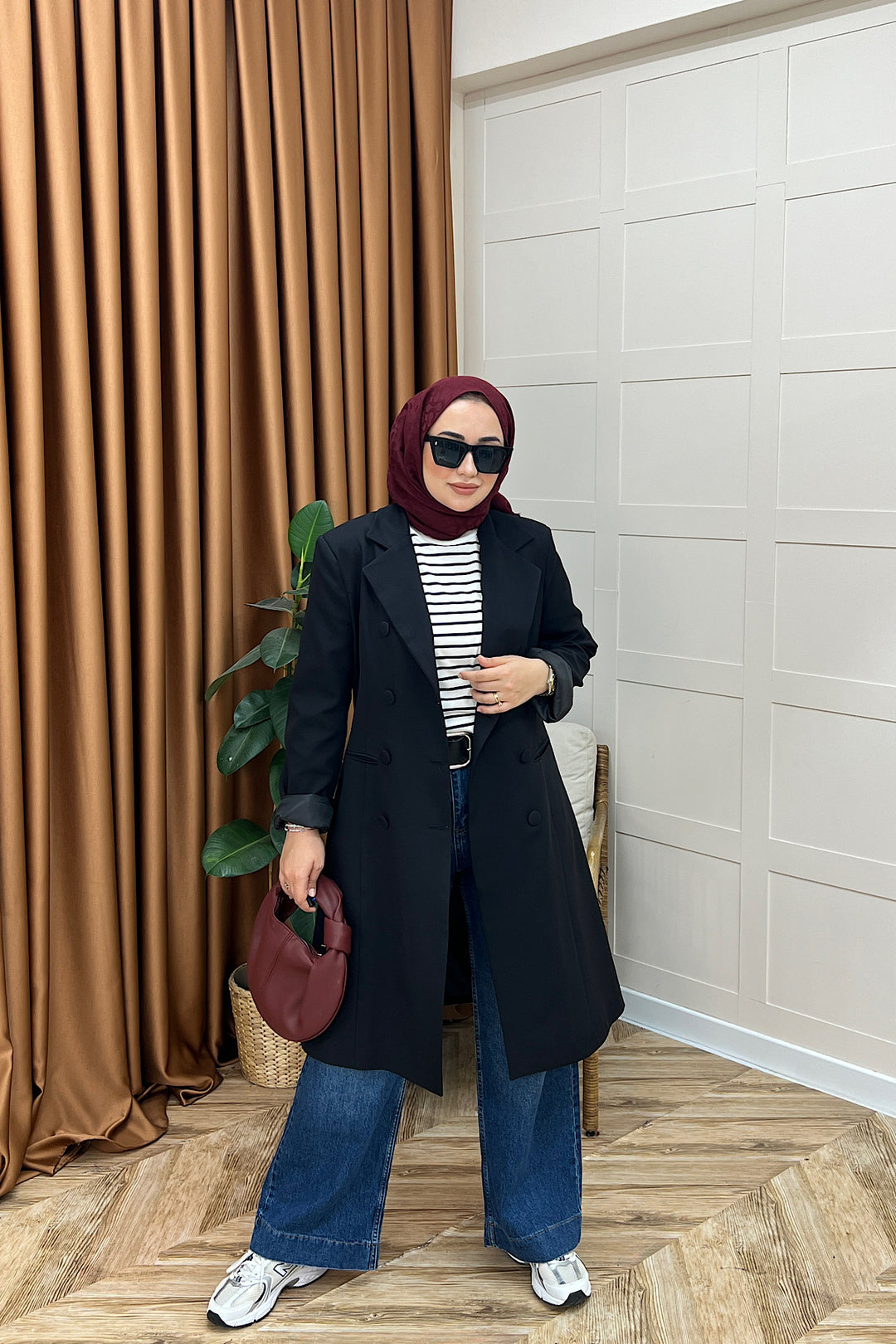 Fermin Uzun Blazer Ceket Siyah 1008-SIYAH
