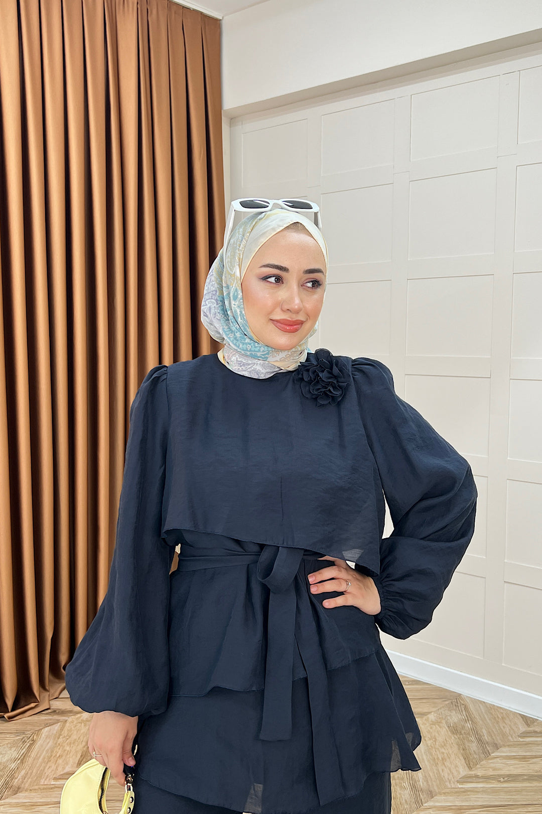 Aura Broş Detay Takım Lacivert 74001-LACIVERT