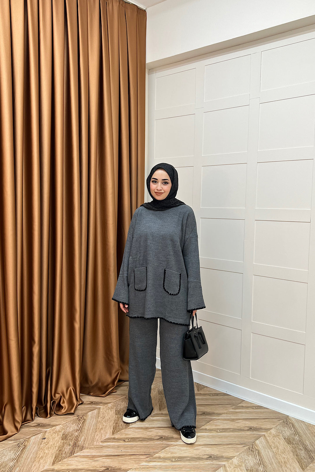 Cep Örgülü Triko Takım Antrasit 24200-ANTRASİT