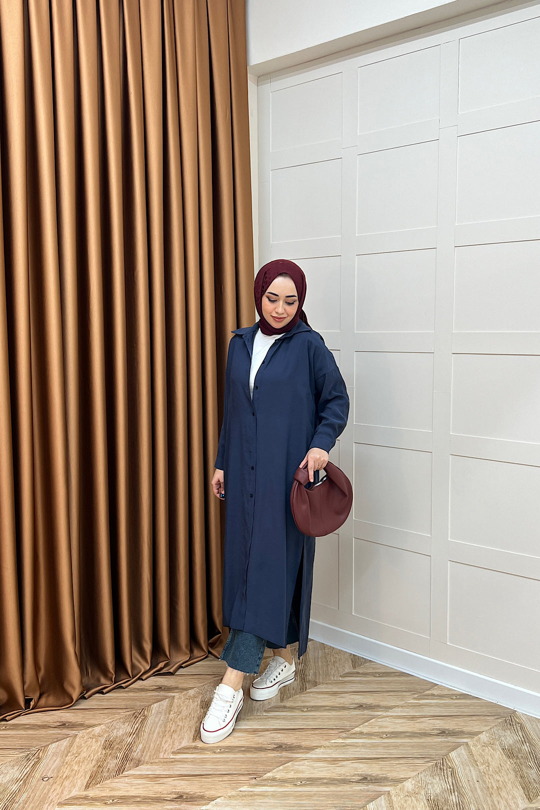 Cupra Uzun Tunik Lacivert 02760-LACIVERT