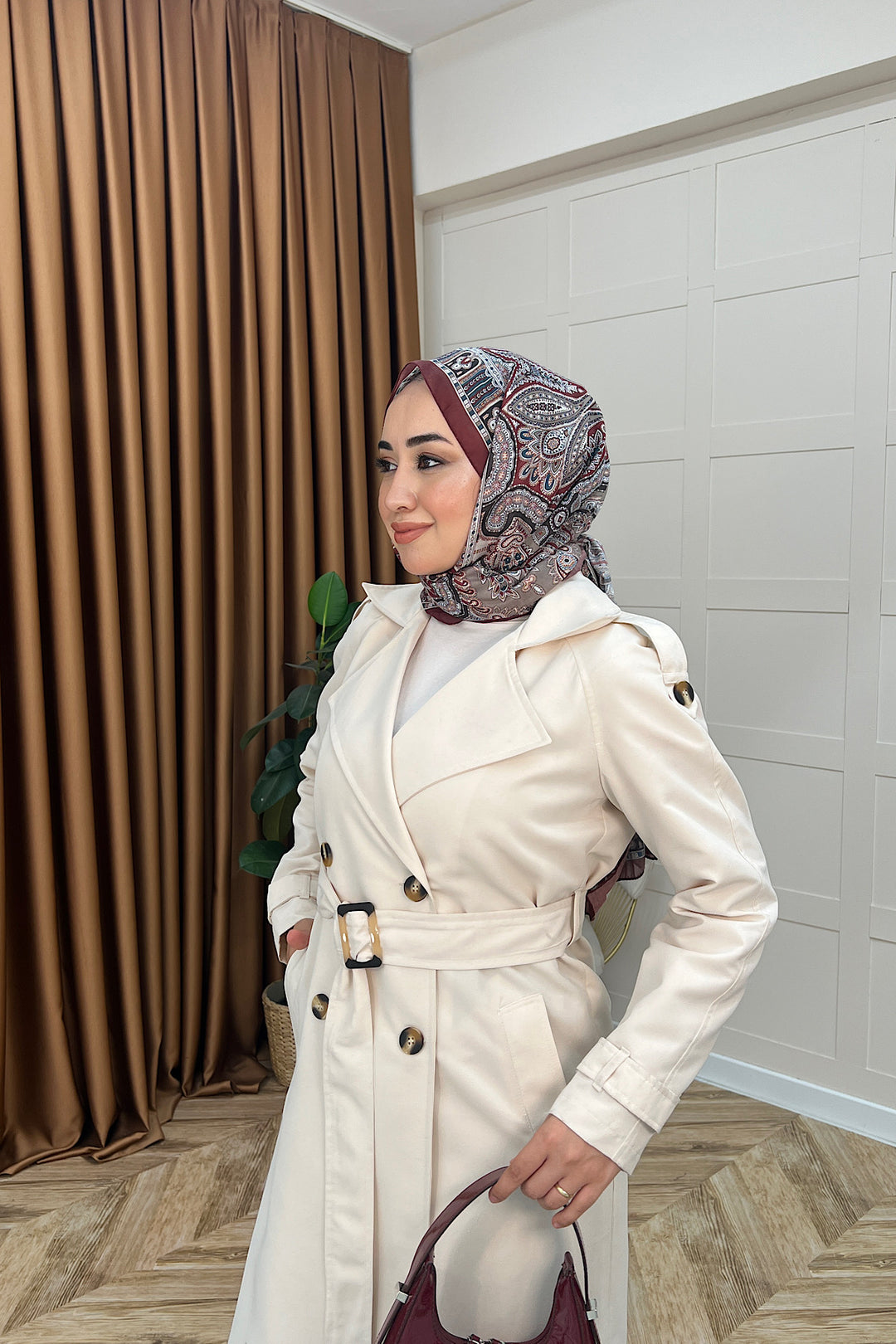 Pamella Kuşaklı Trençkot Taş 5533-TAS