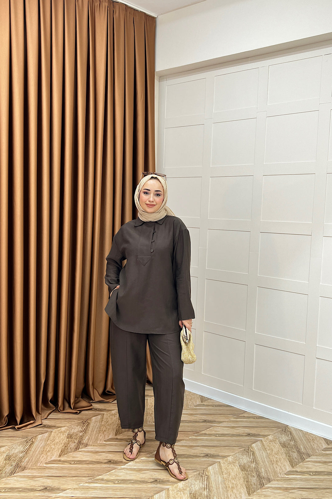 Hazel İkili Takım Kahverengi 73091-KAHVERENGI