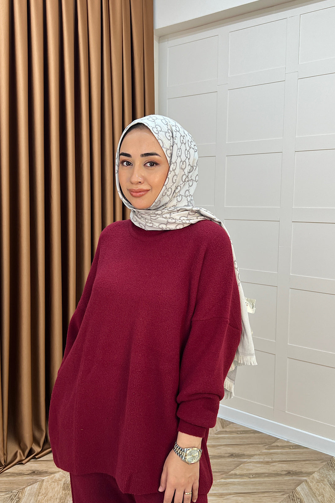 Dilşah Angora İkili Triko Takım Bordo 25650-BORDO