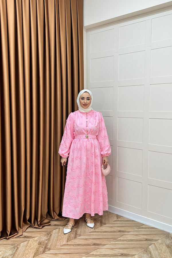 Fiesta Elbise Pembe 3157-PEMBE