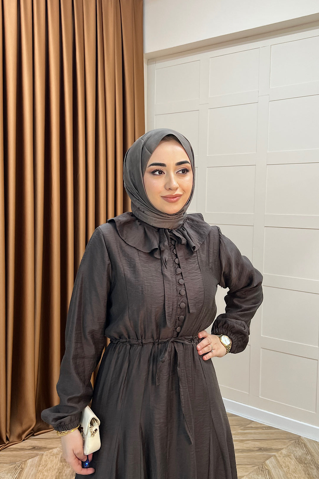 Lena Vual Elbise Kahverengi 2990-KAHVERENGI