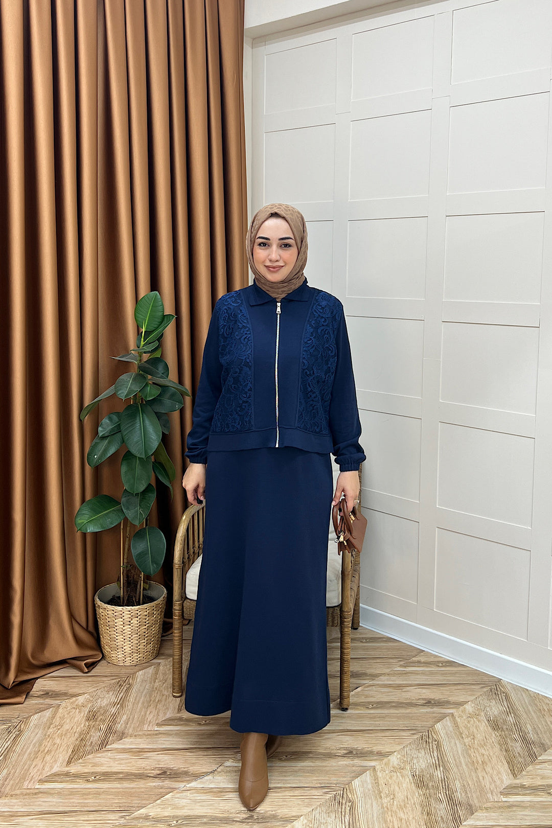 Maria İkili Elbise Lacivert 26104-LACIVERT