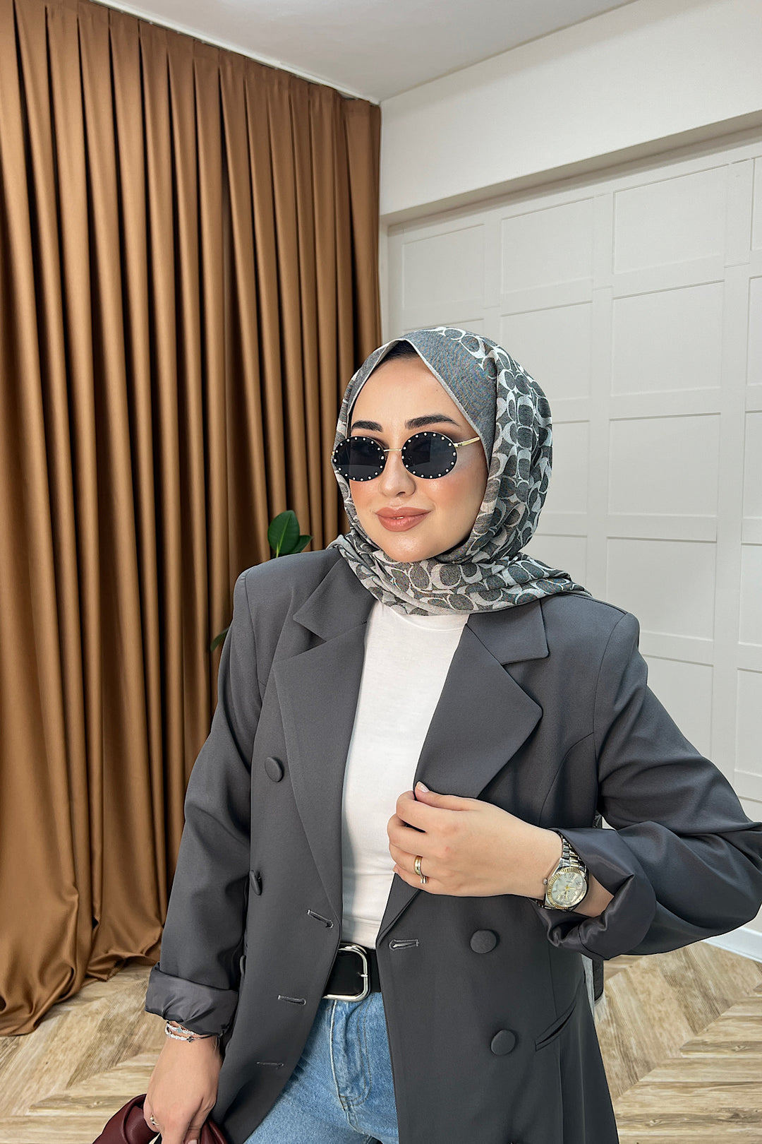 Fermin Uzun Blazer Ceket Antrasit 1008-ANTRASIT