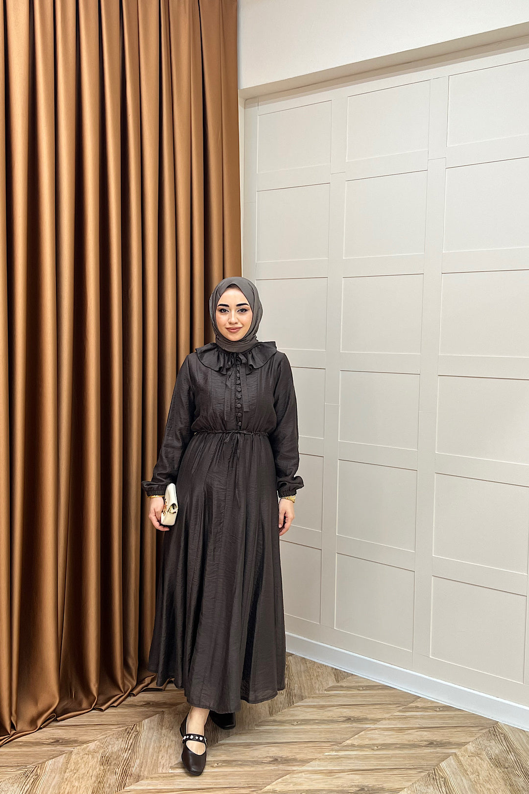 Lena Vual Elbise Kahverengi 2990-KAHVERENGI