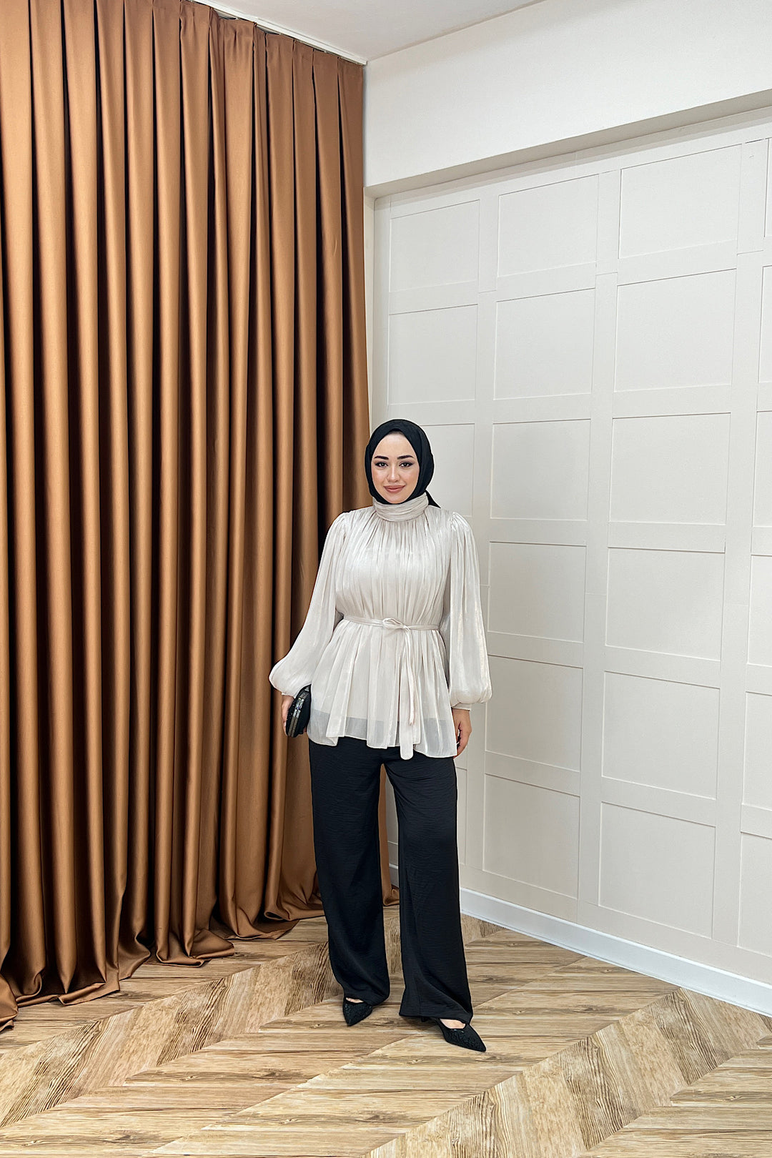 Hope Balon Kol Tunik Krem 2306-KREM