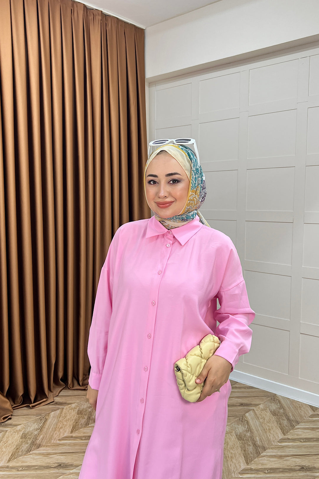 Cupra Uzun Tunik Pembe 02760-PEMBE