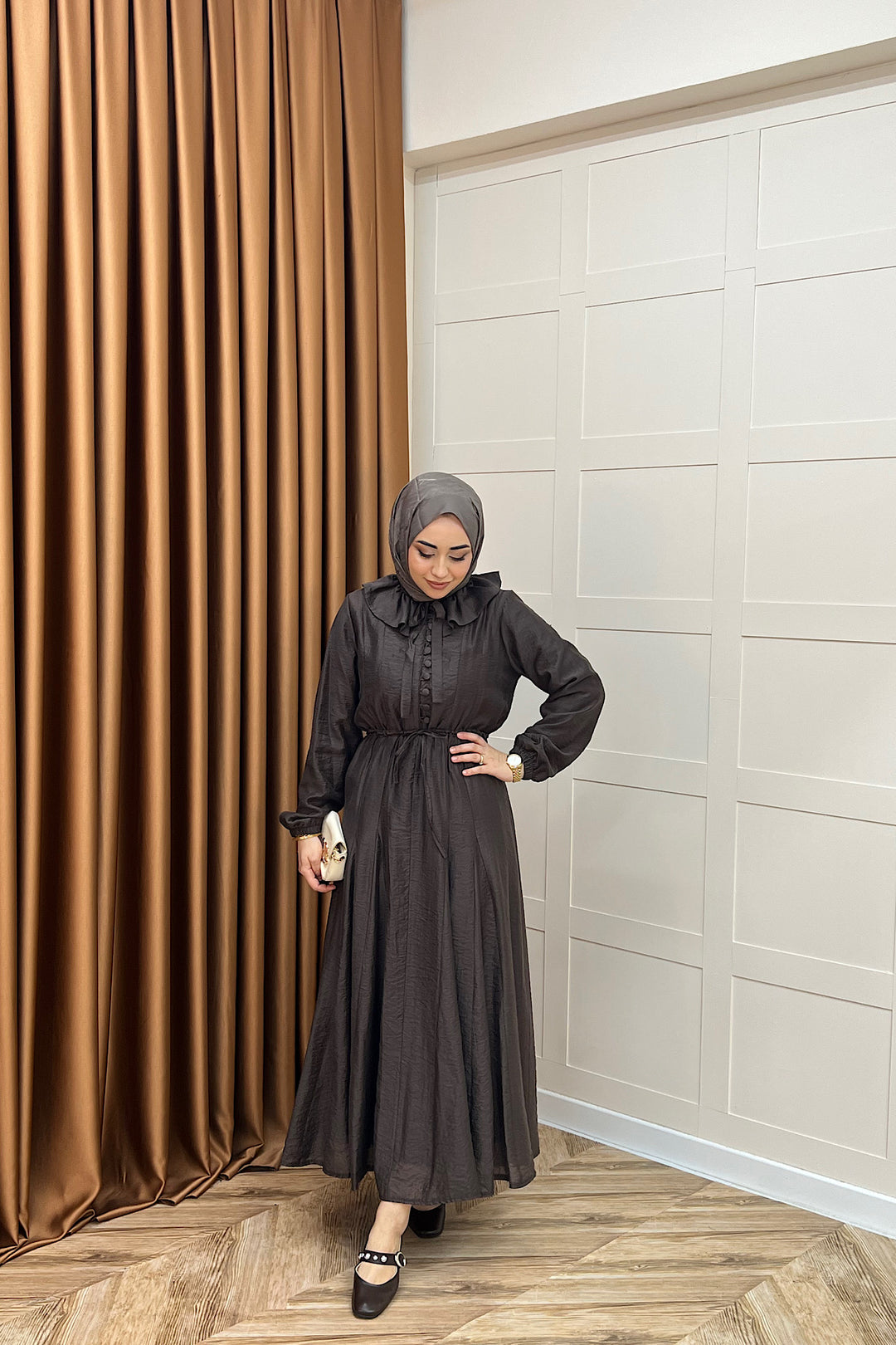 Lena Vual Elbise Kahverengi 2990-KAHVERENGI