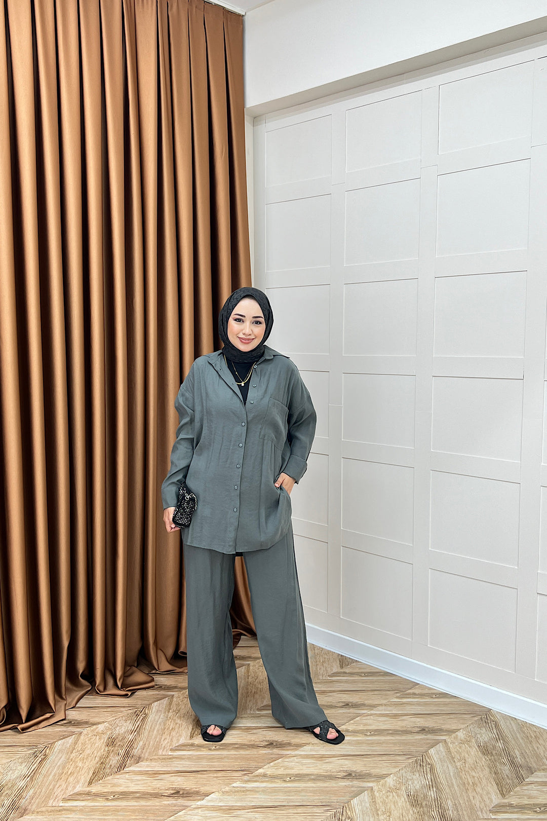 Nora İkili Takım Haki 8505-HAKI