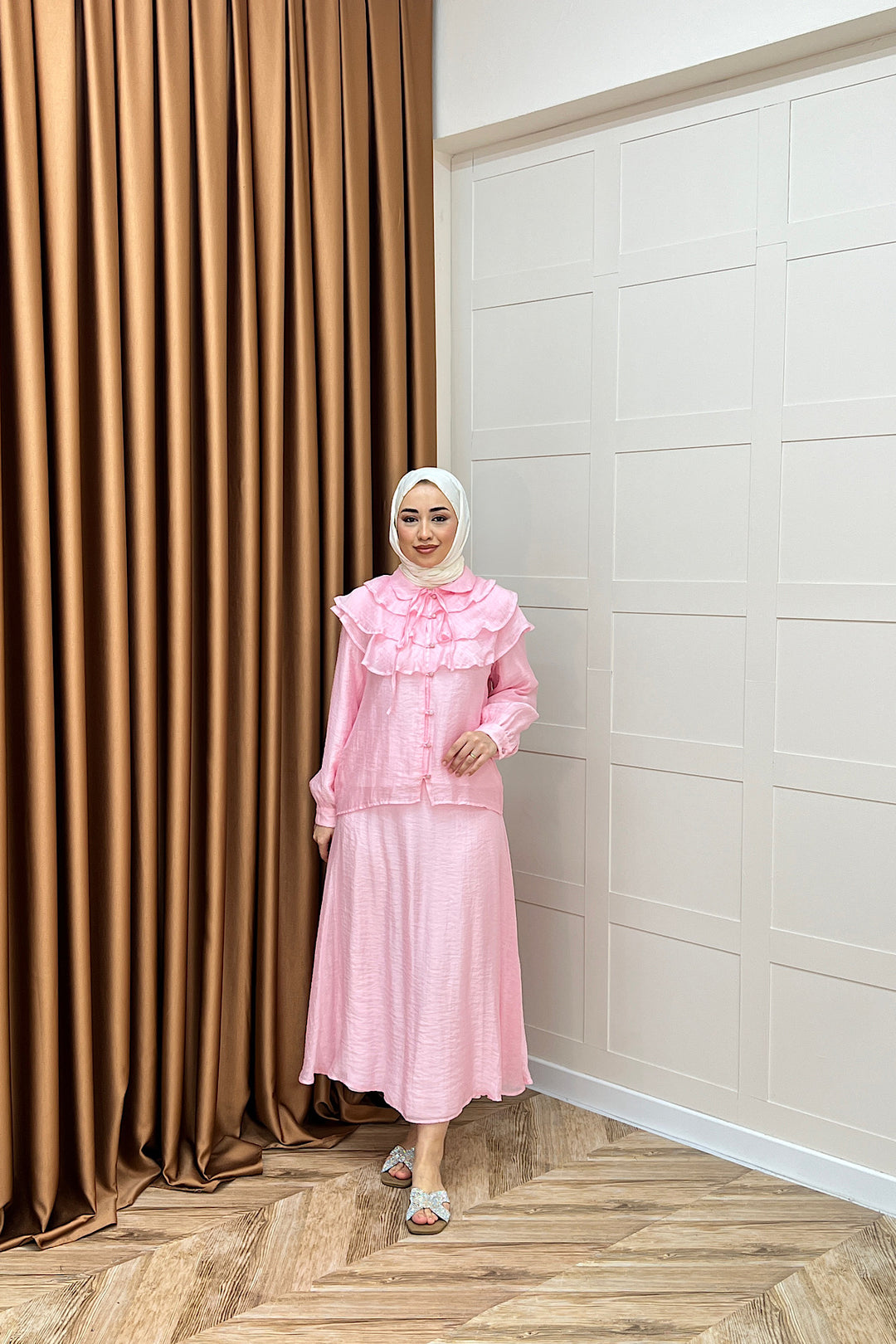 Asel İkili Etek Takım Pembe 2773-PEMBE