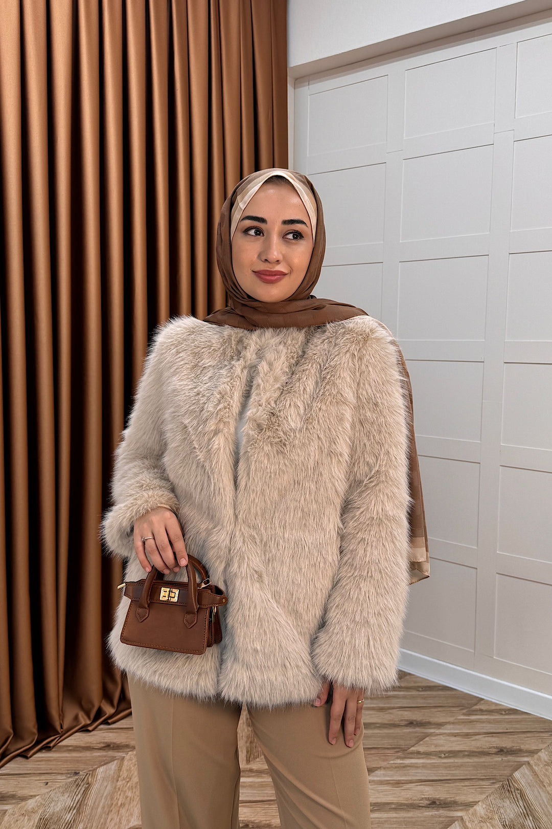 Divine Kürk Kaban Krem 5524-KREM