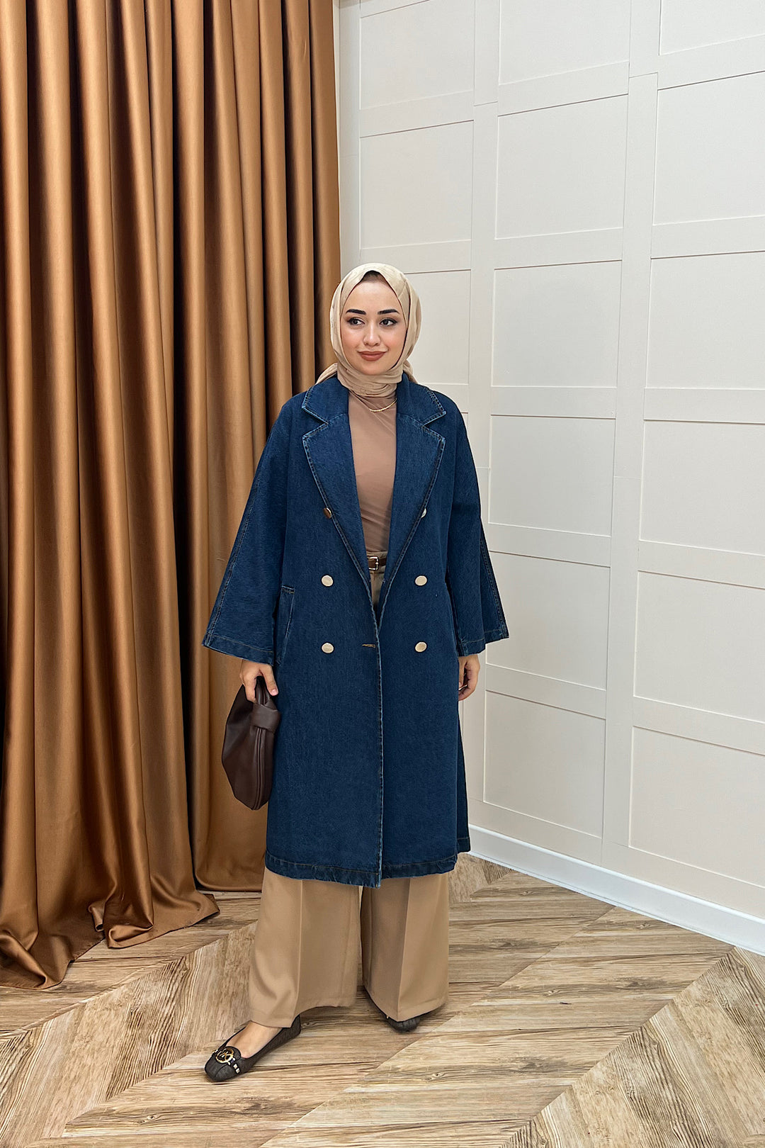 Uzun Denim Ceket Lacivert 5505-LACIVERT