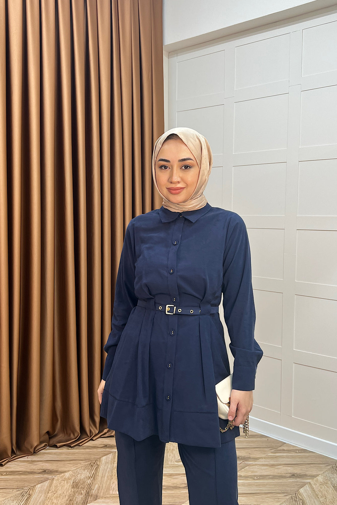 Tuana Belden Kemerli İkili Takım Lacivert 2994-LACIVERT