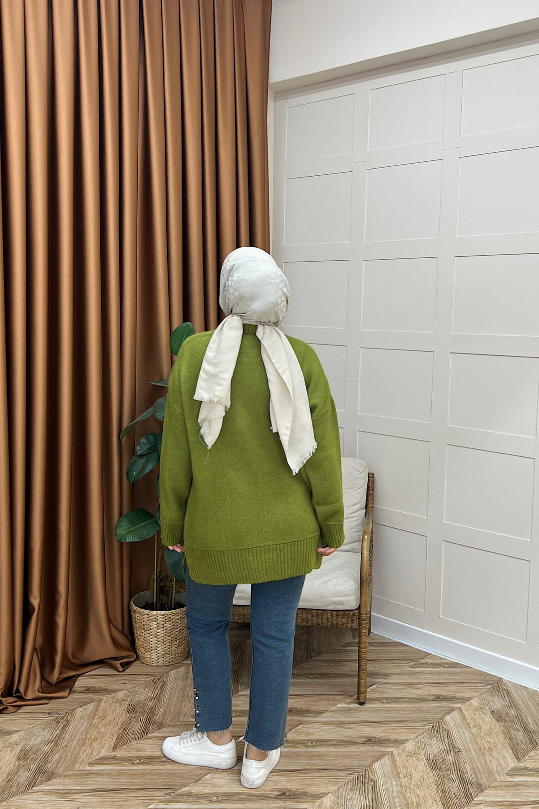 Lones Yumoş Tunik Yağ Yeşili 26194-YAGYESILI