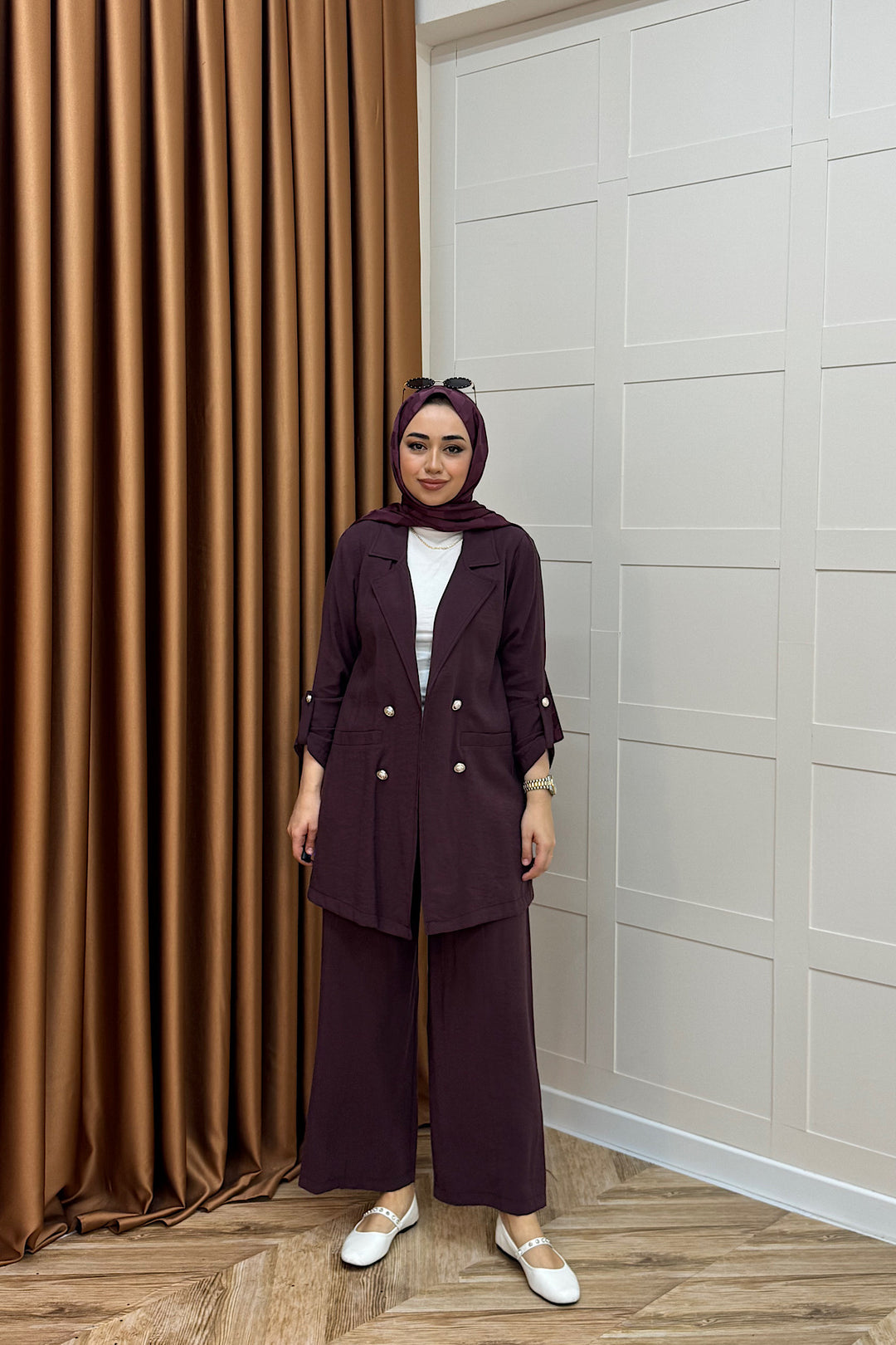 Sandra Ceketli Takım Mürdüm 5003-MURDUM