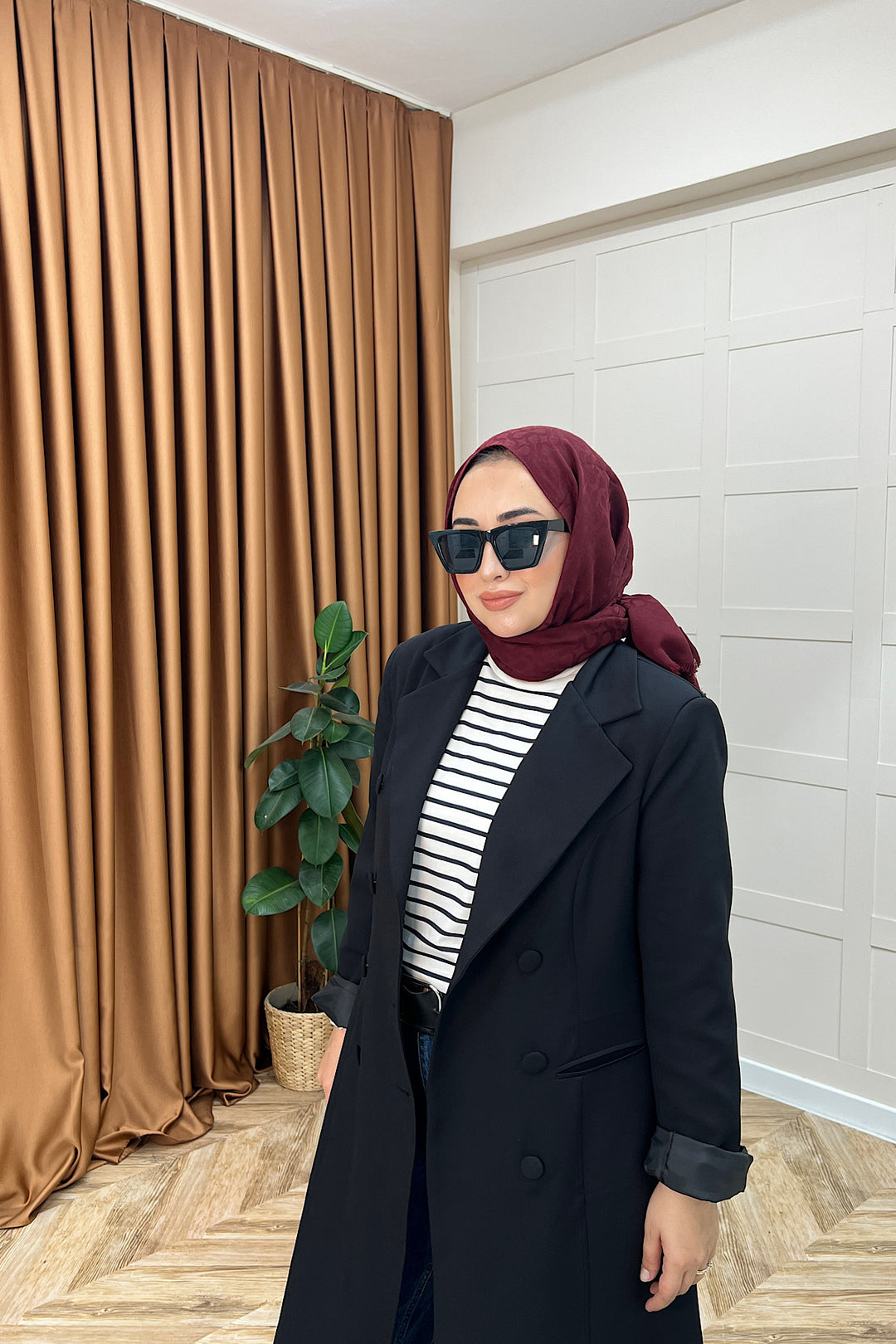 Fermin Uzun Blazer Ceket Siyah 1008-SIYAH