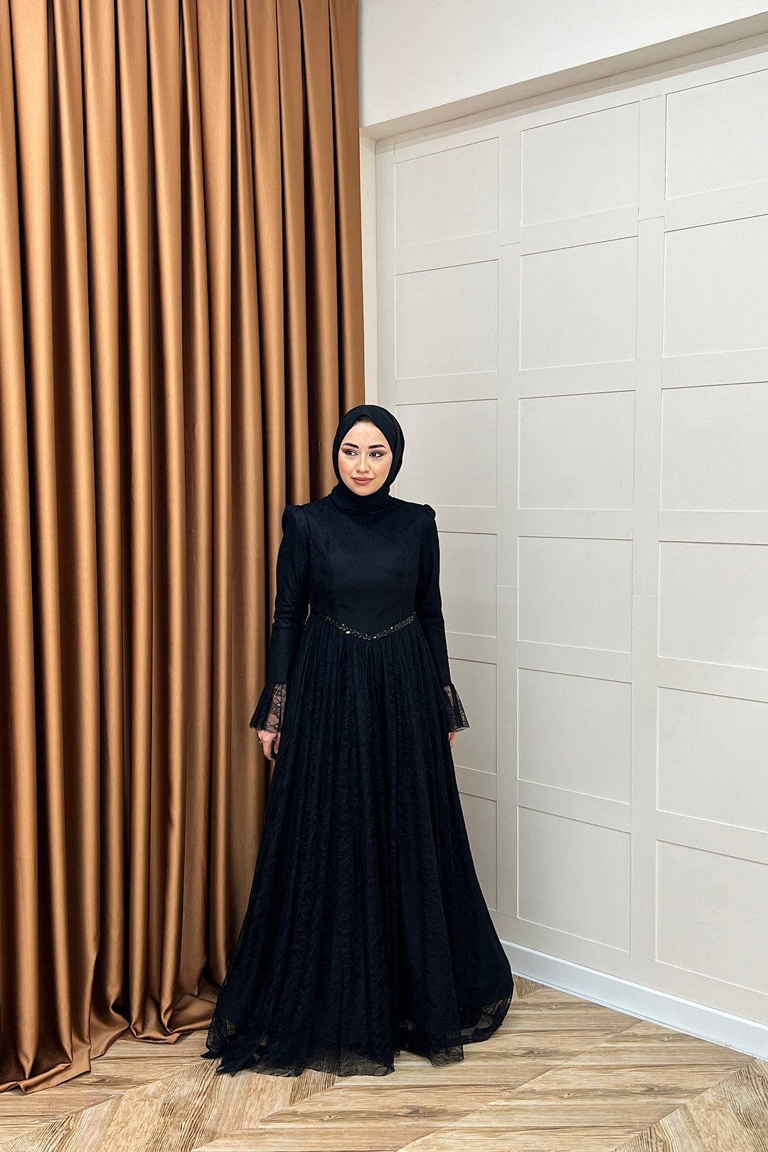 Elena Dantel Abiye Siyah 03101-SIYAH