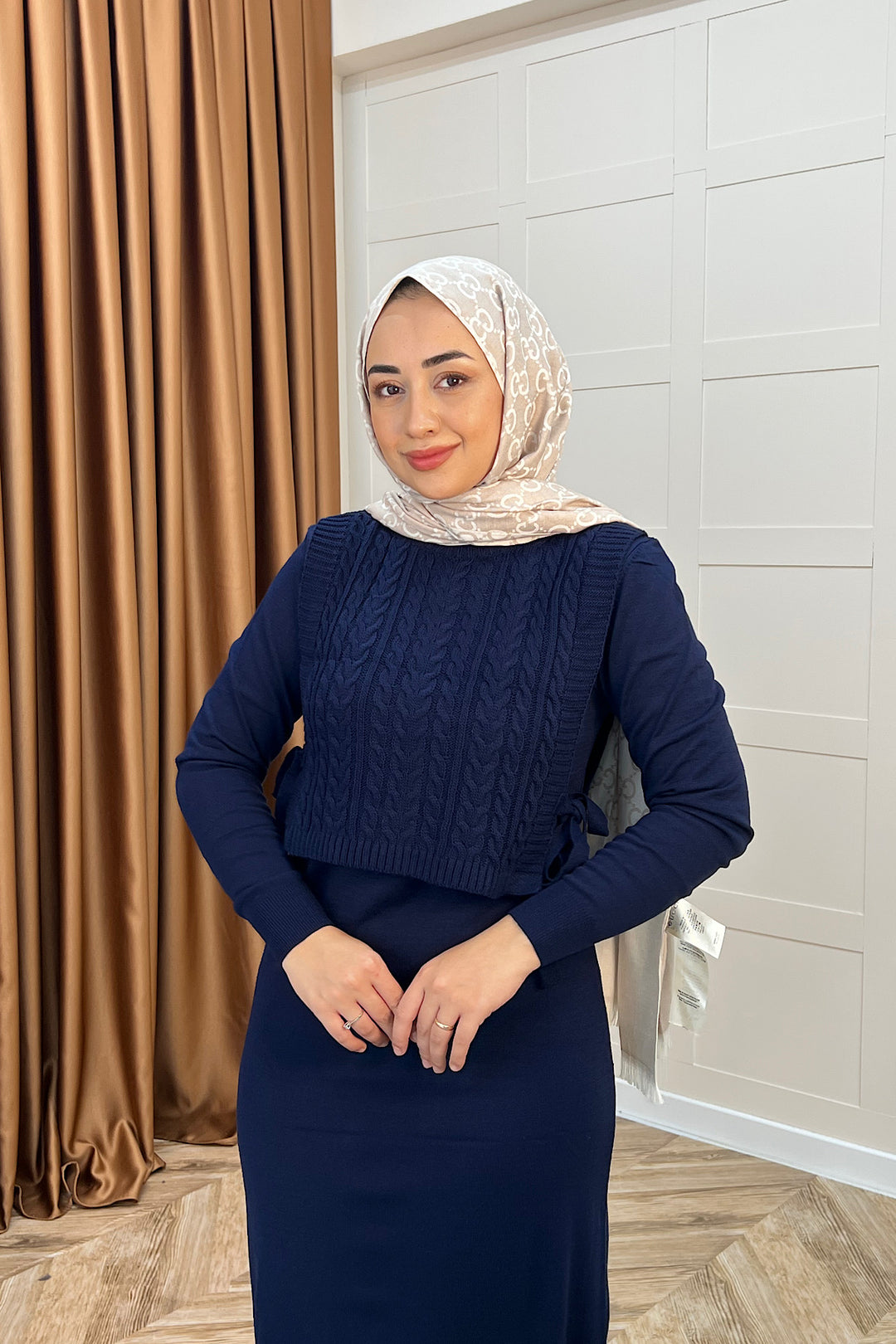 Barles İkili Triko Elbise Lacivert 25220-LACIVERT