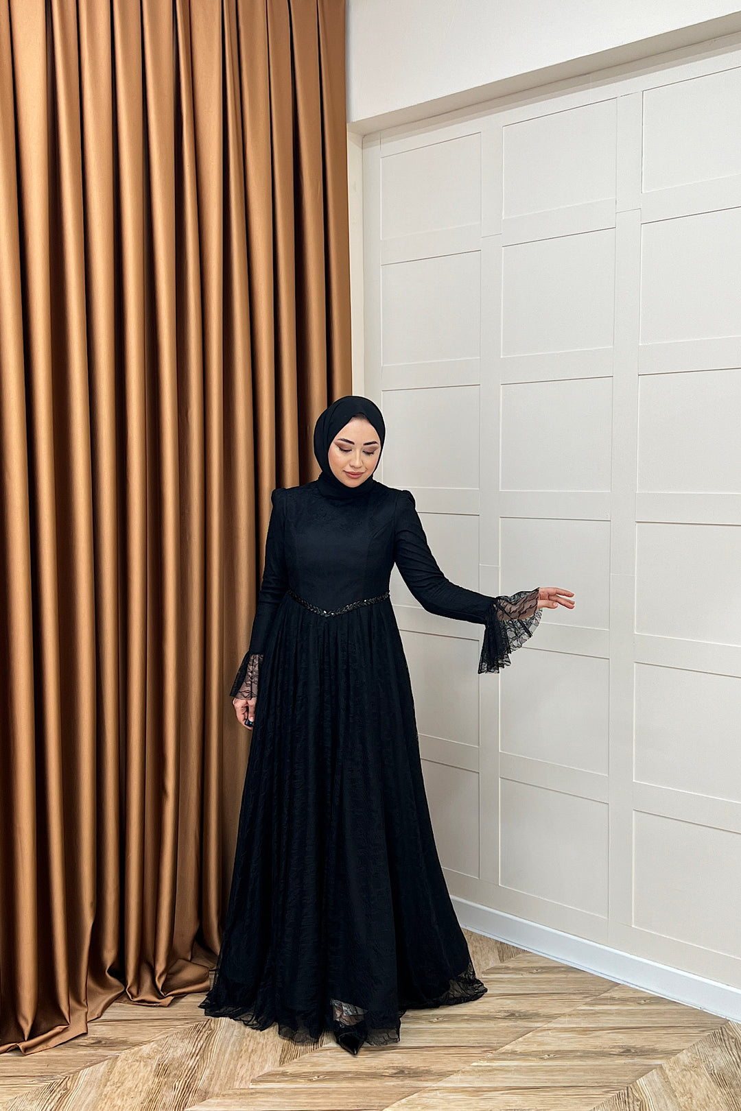 Elena Dantel Abiye Siyah 03101-SIYAH