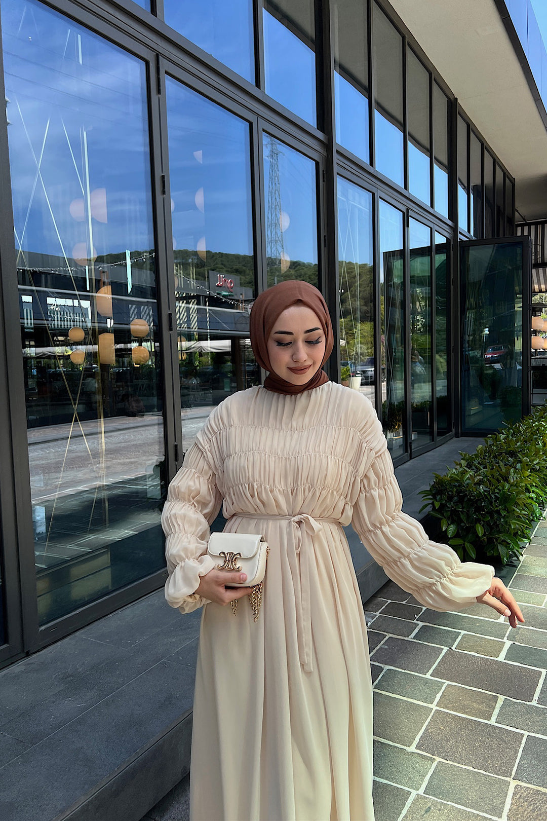 Paria Şifon Elbise Taş 5111-TAS