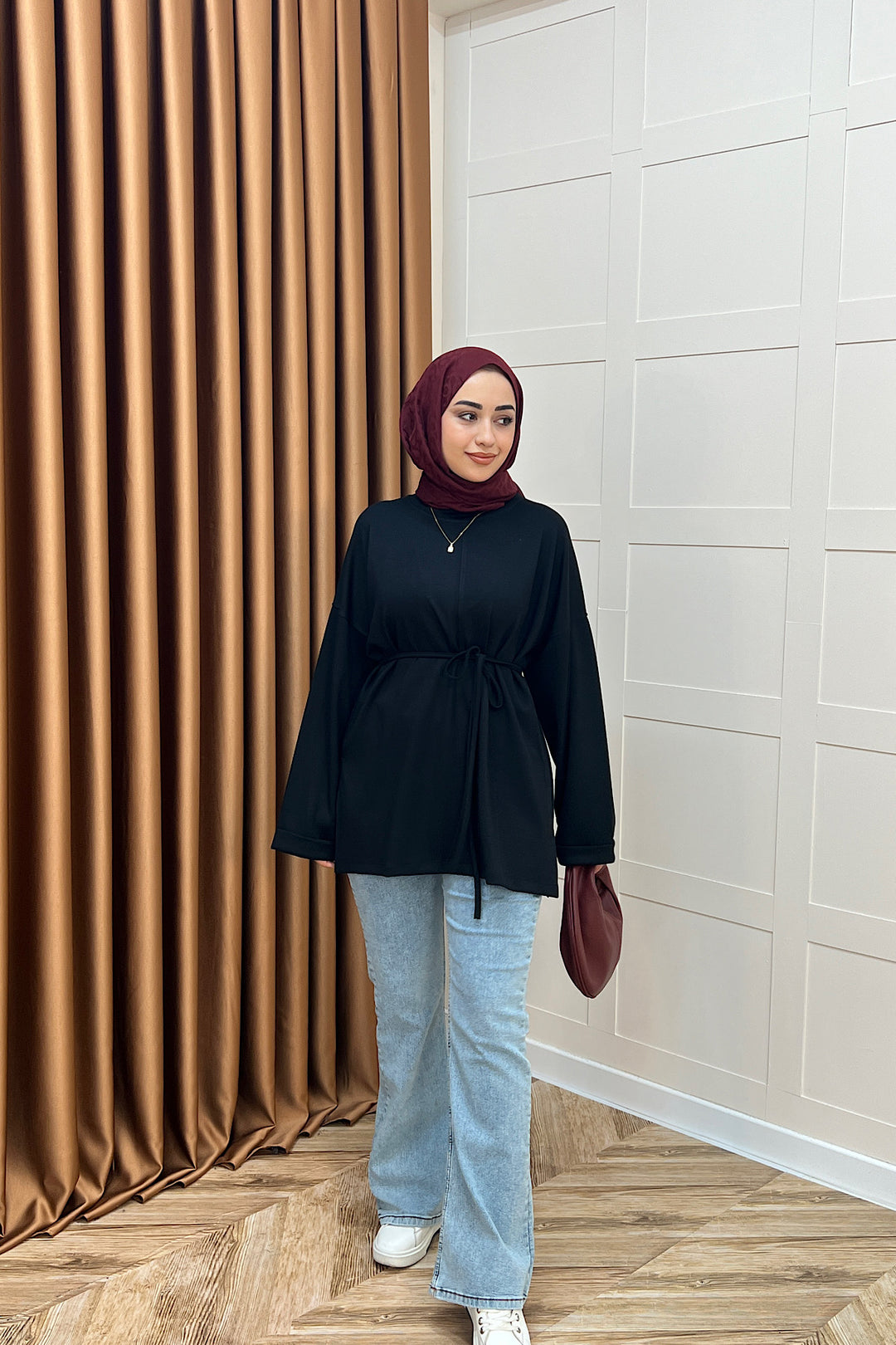 Türev Duble Kol Tunik Siyah 6060-SIYAH