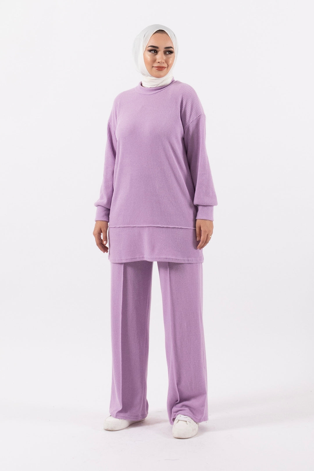 Aria Örme Triko Takım Lila 24K6186-LILA