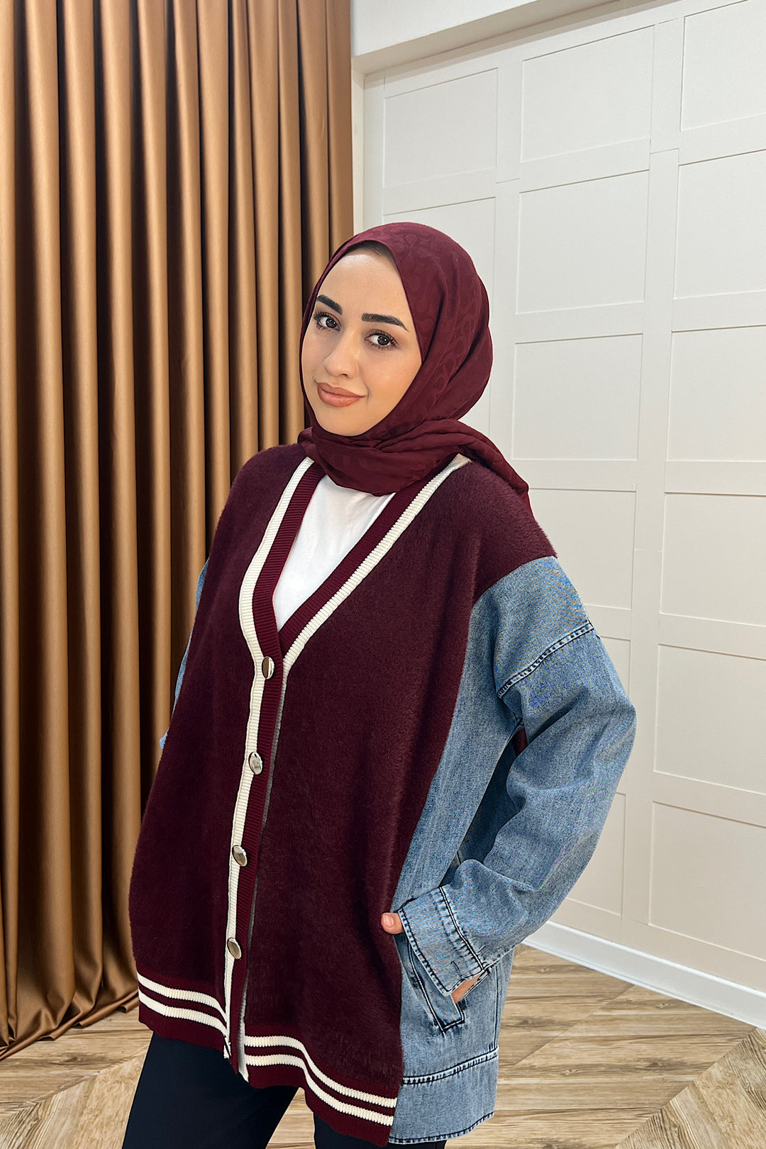 Kedi Sakal Kolej Kot Ceket Bordo 25390-BORDO