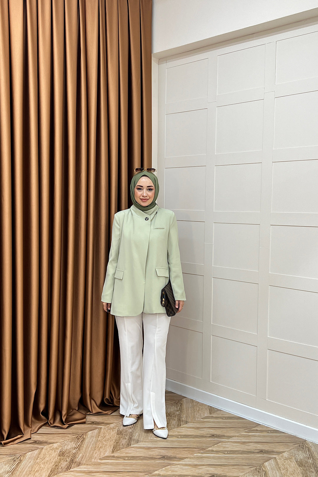 Sara Blazer Ceket Yeşil 70147-YESIL