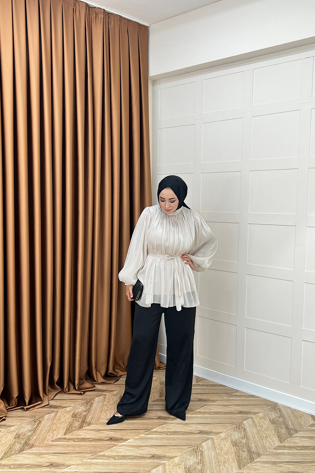 Hope Balon Kol Tunik Krem 2306-KREM