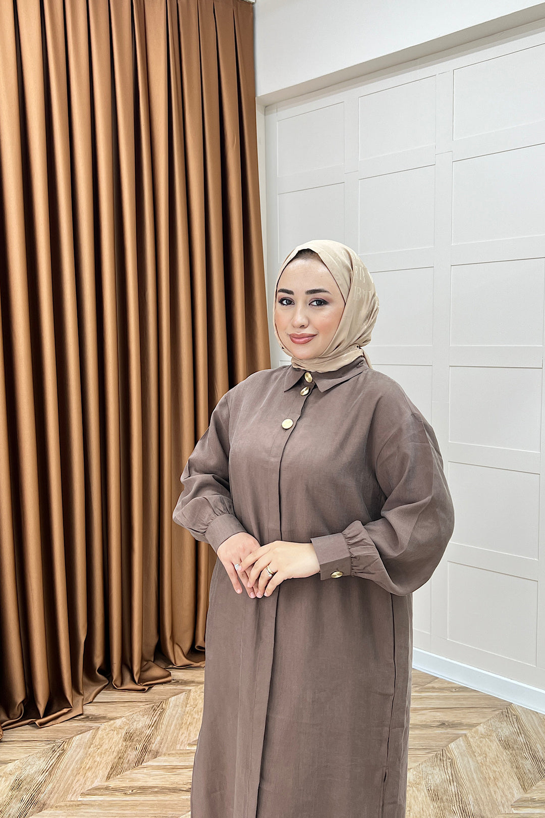 Zaina Uzun Tunik Kahverengi 6523-KAHVERENGI
