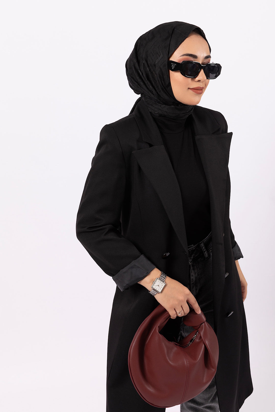 Uzun Blazer Ceket Siyah 24K6109-SIYAH