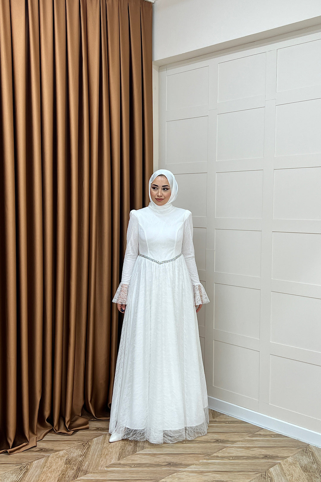 Elena Dantel Abiye Beyaz 03101-BEYAZ