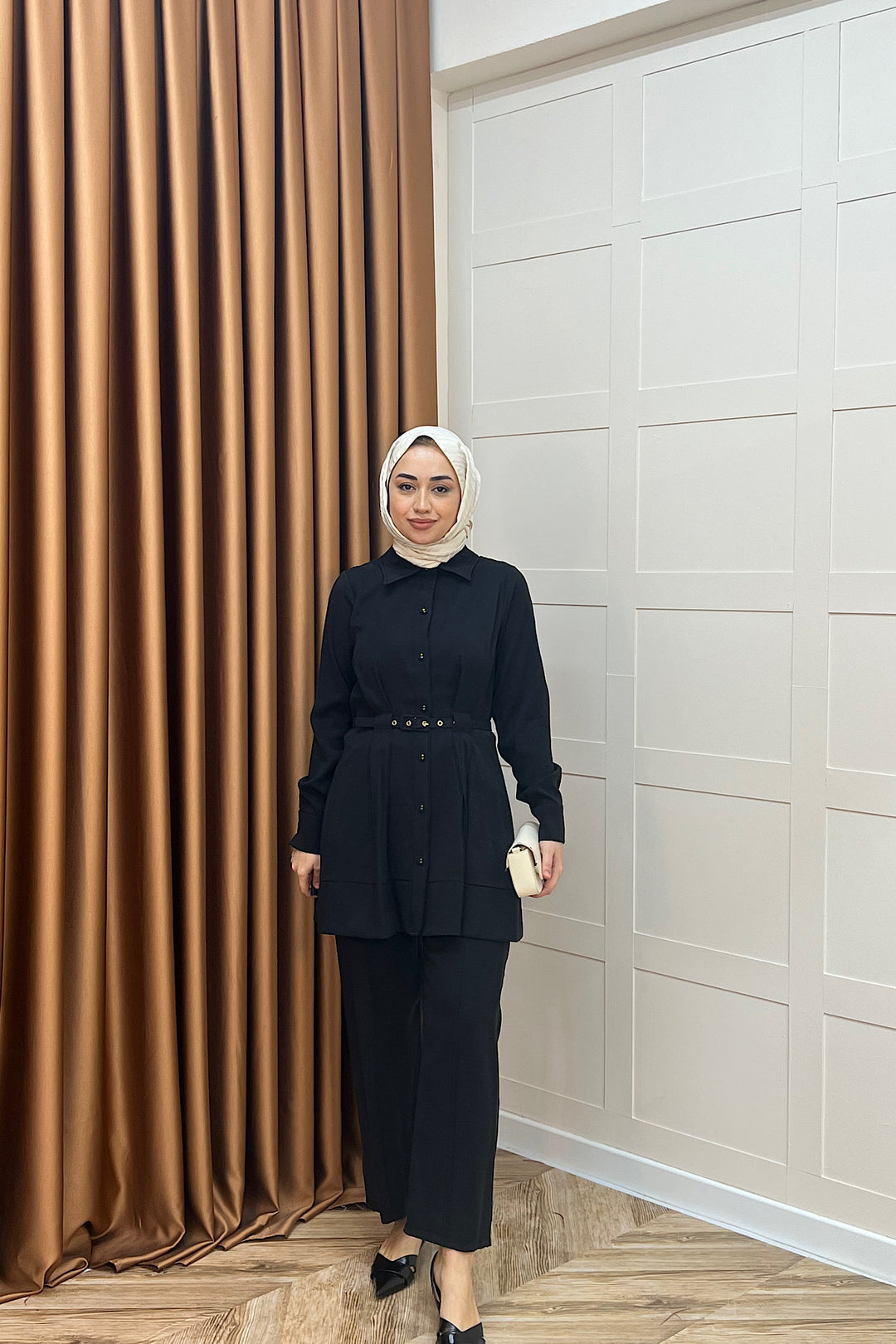 Tuana Belden Kemerli İkili Takım Siyah 2994-SIYAH