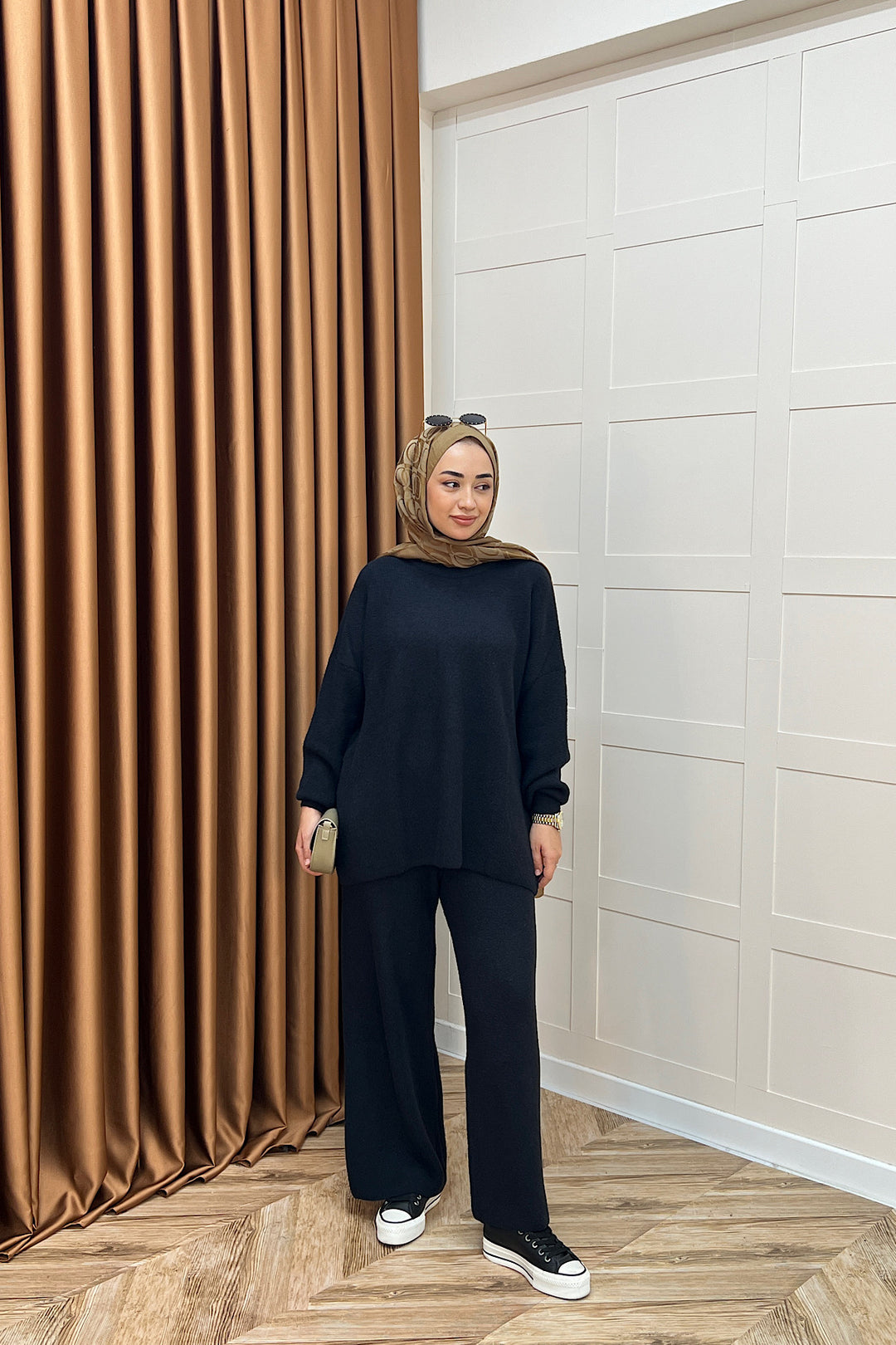 Dilşah Angora İkili Triko Takım Siyah 25650-SIYAH