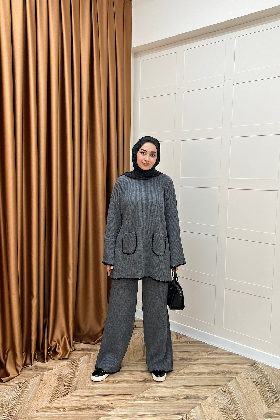 Cep Örgülü Triko Takım Antrasit 24200-ANTRASİT