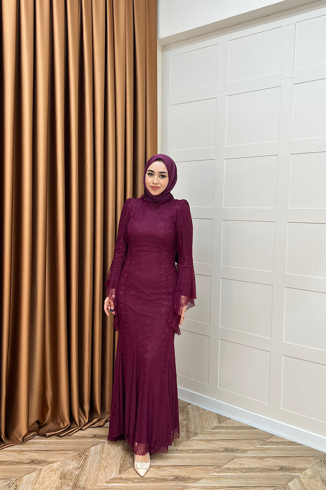 Lucia Dantel Balık Abiye Bordo 3085-BORDO