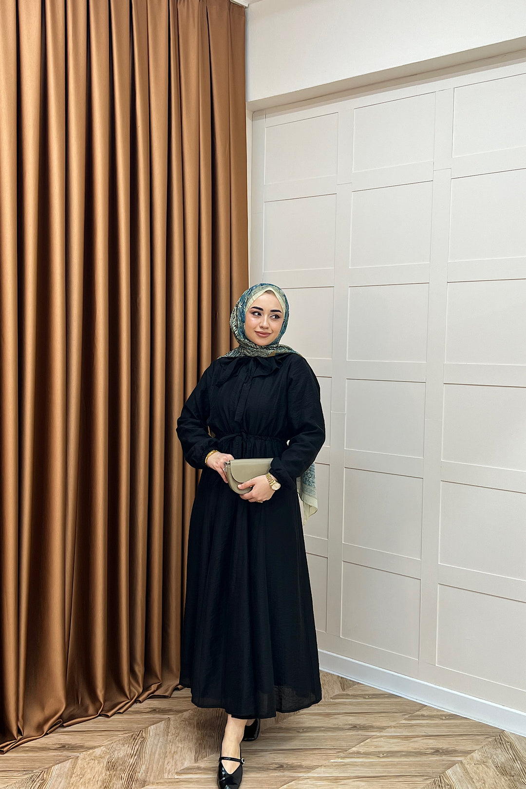 Lena Vual Elbise Siyah 2990-SIYAH