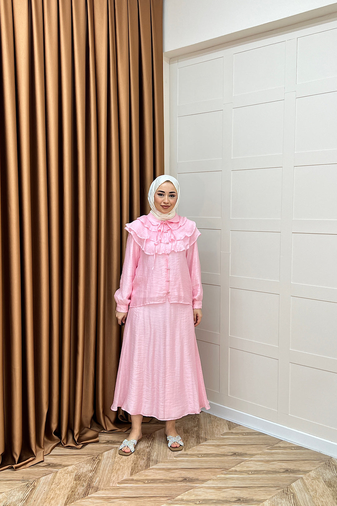 Asel İkili Etek Takım Pembe 2773-PEMBE