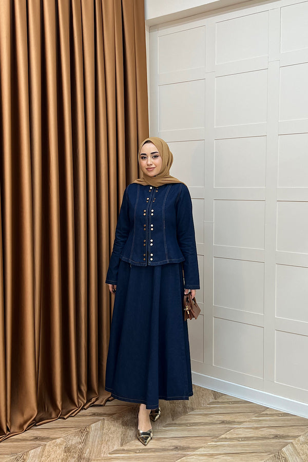 Alya Etekli Kot Takım Lacivert 0711-LACIVERT