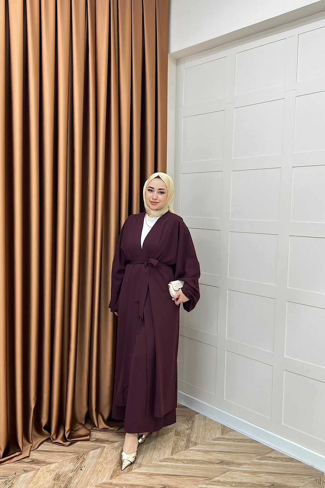 Mina İkili Kimono Takım Mürdüm 8571-MURDUM